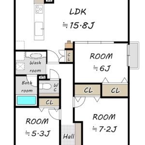 アヴェーレ守口404　販売図面用おしゃれ